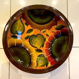 Painted Sunflowers Wooden Plate Bowl, Bowl Plate, Wall Hanging Plate